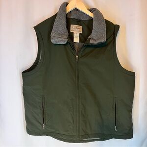 Vintage L.L. Bean Fleece Lined Men's Green Vest Size 2XL